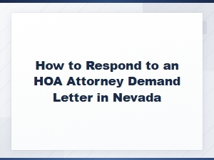 How to Respond to an Hoa Demand Letter in Nevada