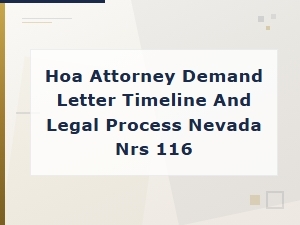 Nevada Hoa Demand Letter Process Under Nrs 116