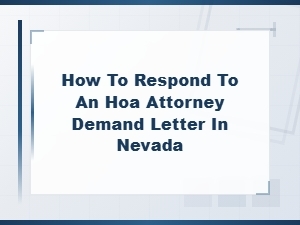 Nevada Hoa Demand Letter Response Guide