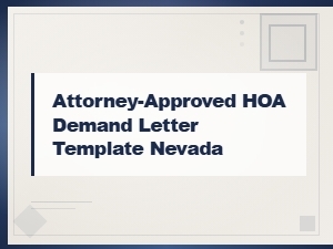 Nevada Hoa Demand Letter Template - Dispute Resolution