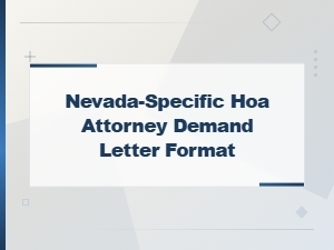 Nevada Hoa Attorney Demand Letter Format Guide
