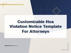 Customizable Hoa Violation Notice Template for Attorneys