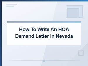 How to Write an Hoa Demand Letter in Nevada